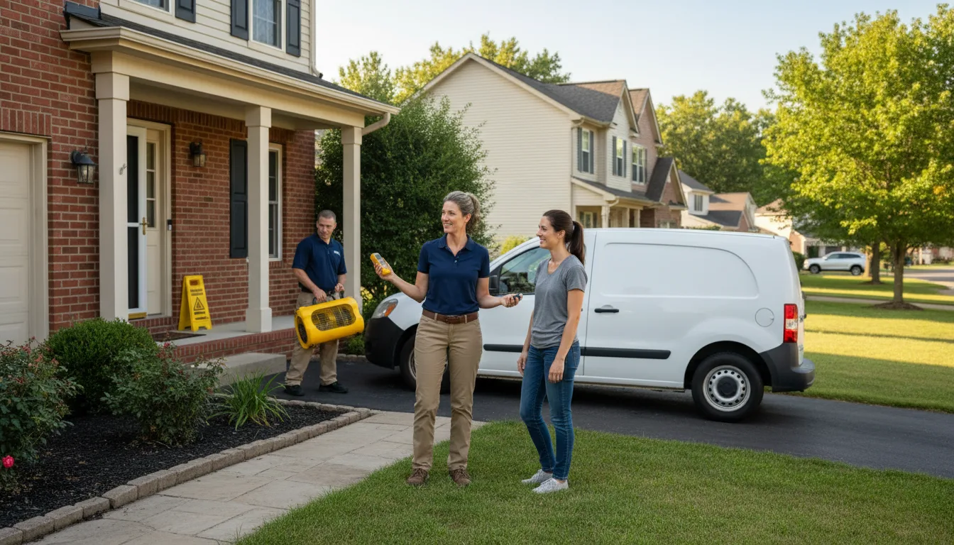 Residential water damage restoration in Findlay, IL